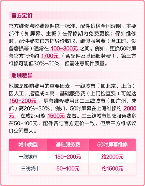 海信电视机维修费用表