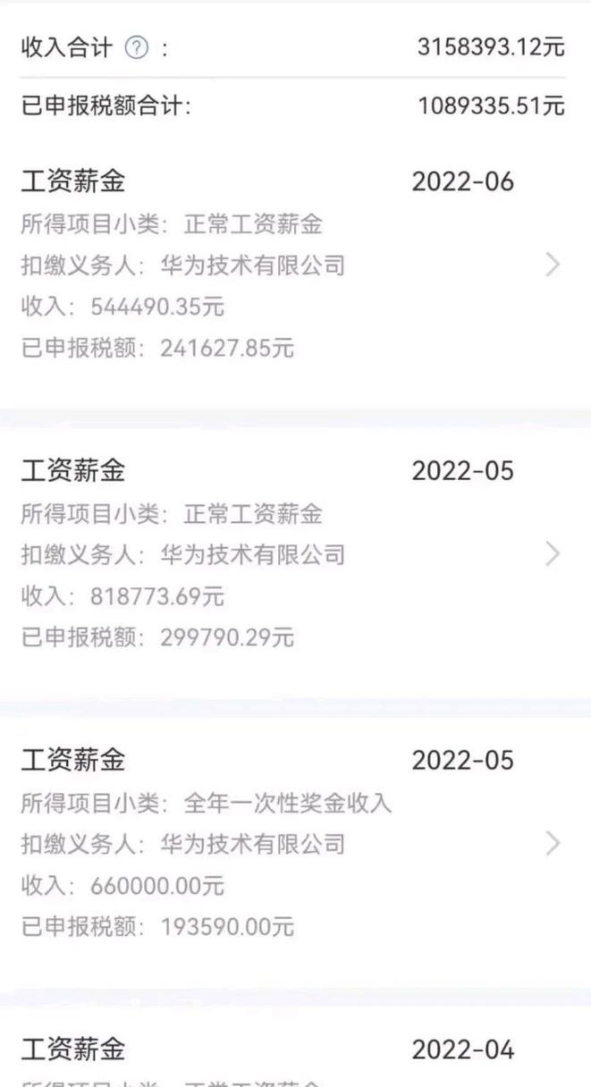 华为员工薪资揭秘
